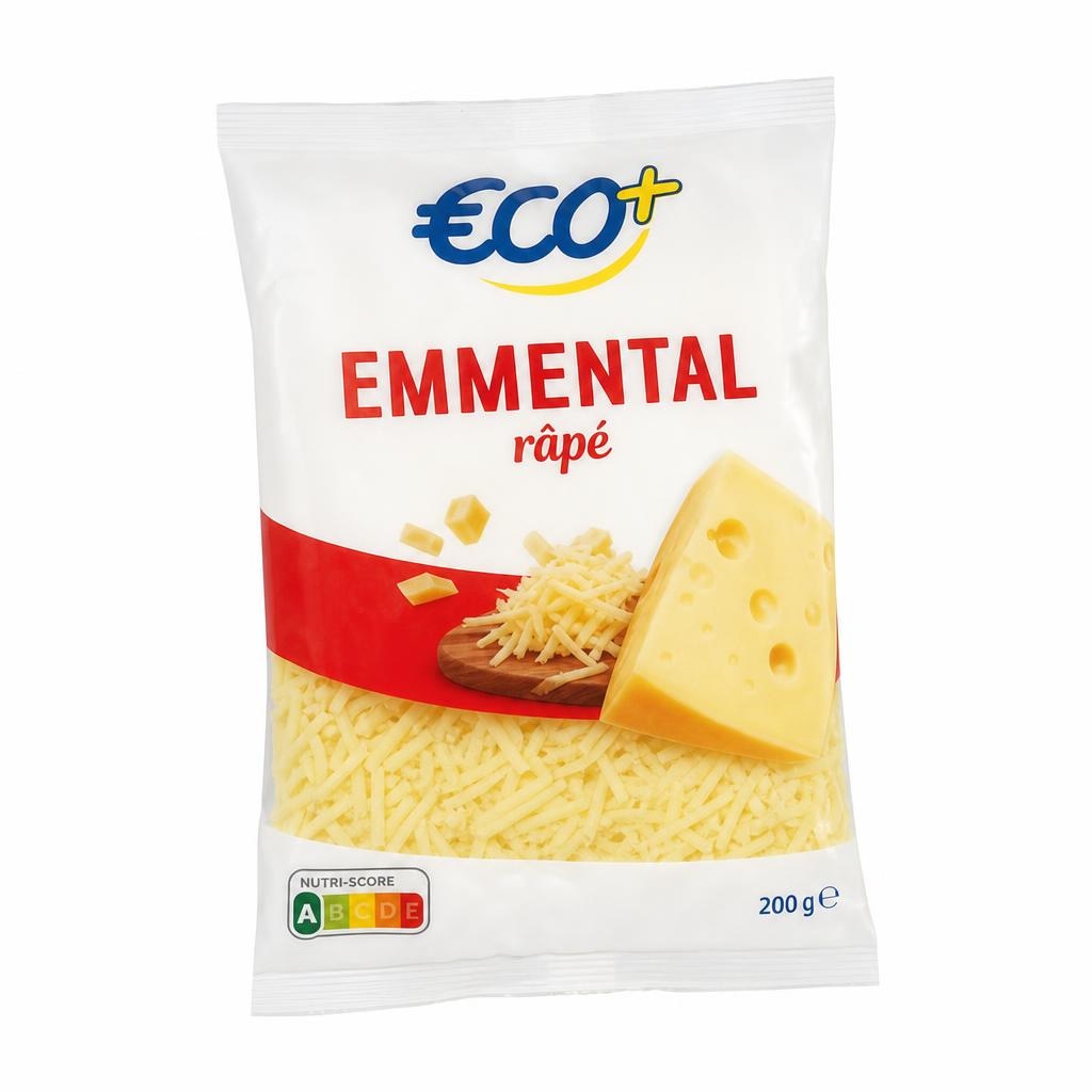 Naribani sir Emmental 200 g ECO+ - Akcija v trgovini E.Leclerc