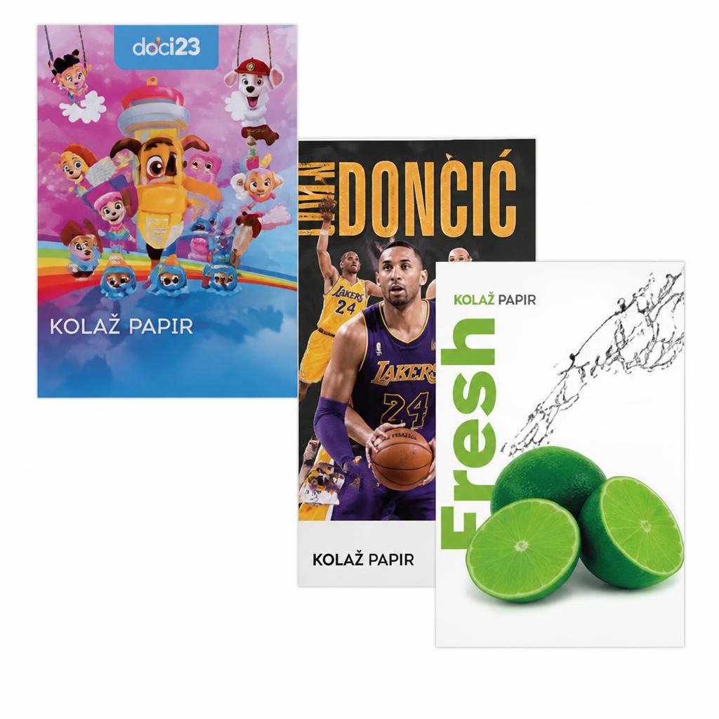 Kolaž papir Akcija v trgovini Spar