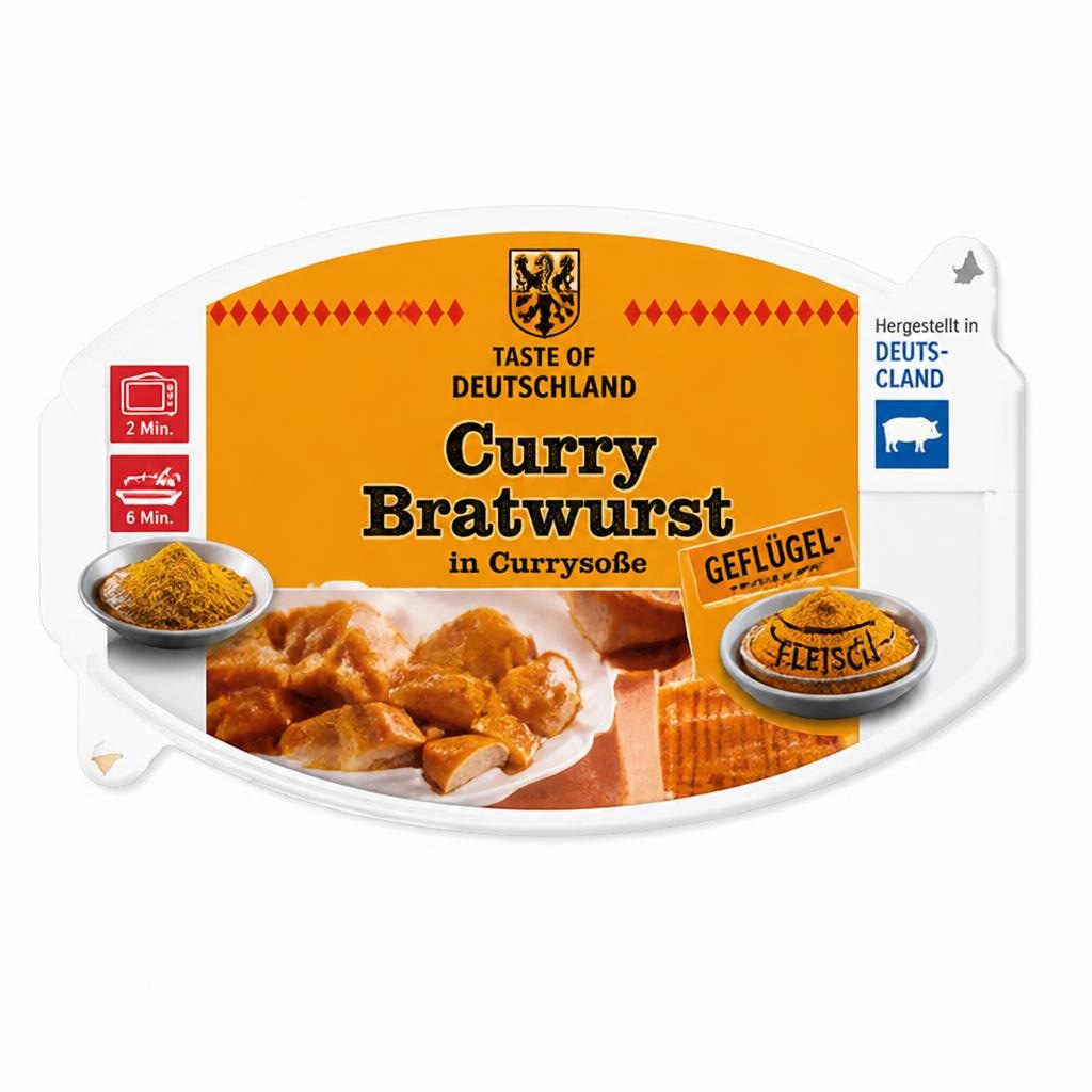 Taste of Deutschland dimljene klobase v kari omaki 220 g Akcija v trgovini Lidl