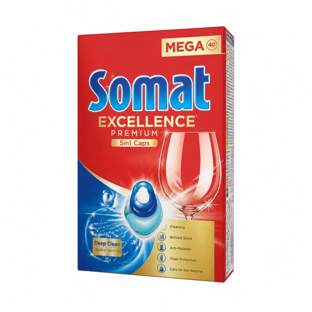Gel za strojno pomivanje Posode Somat 2x 540 ml ali do 60 pranj ali 50 kapsul ali 42 kapsul ali 60 kapsul Akcija v trgovini E.Leclerc