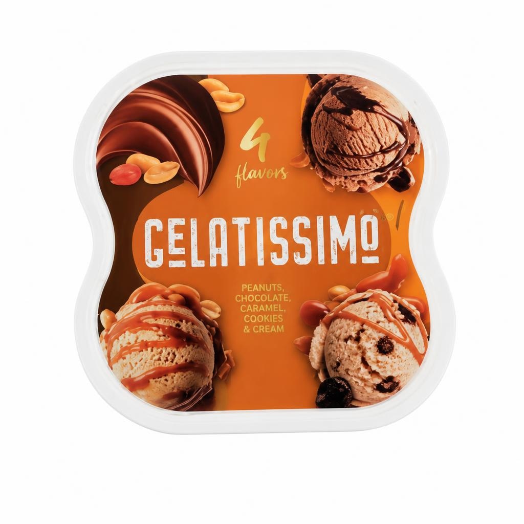 Sladoled Gelatissimo 4 okusi 1,65 l Mercator - Akcija v trgovini Mercator