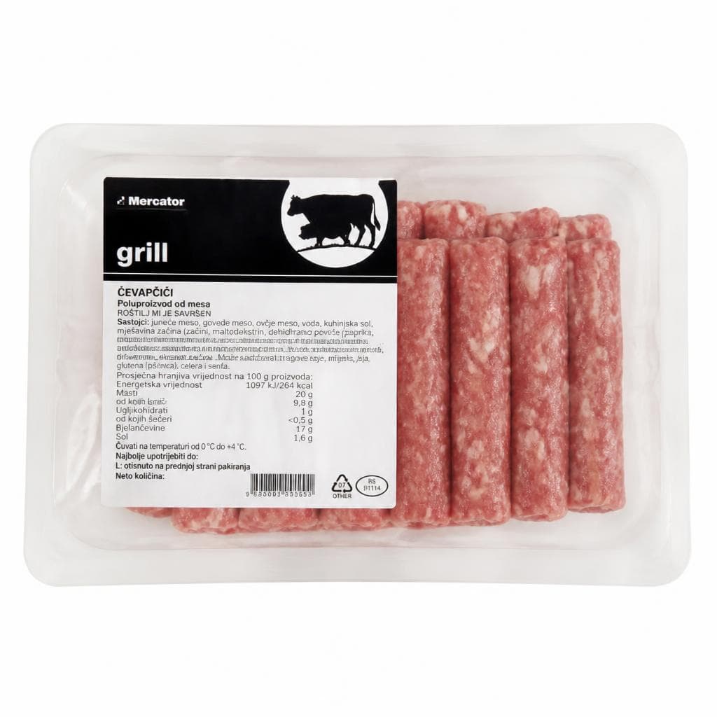 Čevapčiči Mercator 960 g Akcija v trgovini Mercator