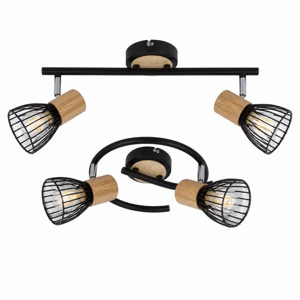 Spot svetilka Black Wood 2x 50 W Akcija v trgovini Bauhaus