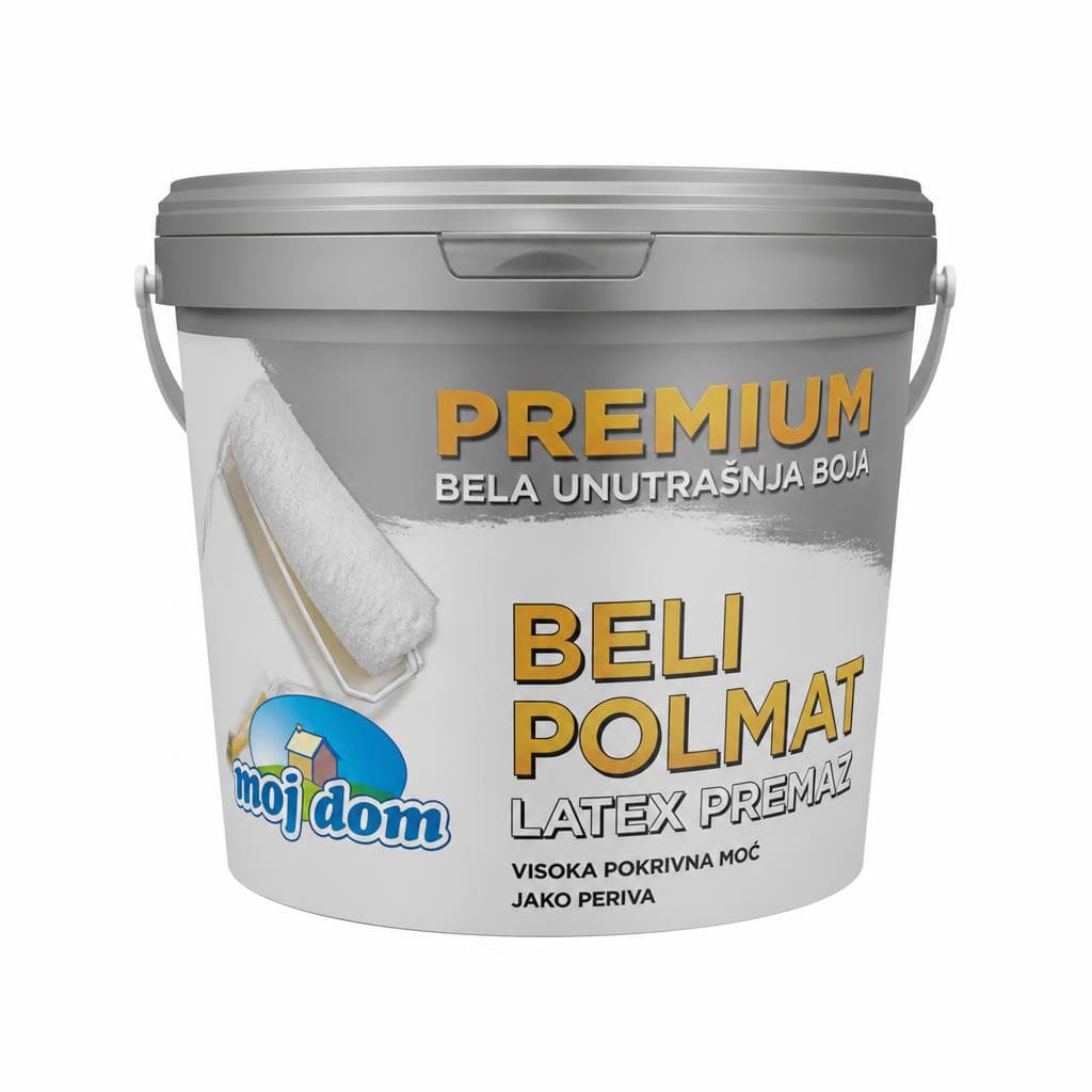 Beli polmat Latex premaz Moj dom 5 L Akcija v trgovini Jager