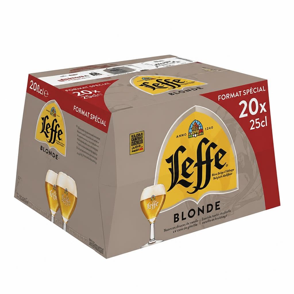 Svetlo pivo Leffe Blonde 20x 0,25 l Akcija v trgovini E.Leclerc