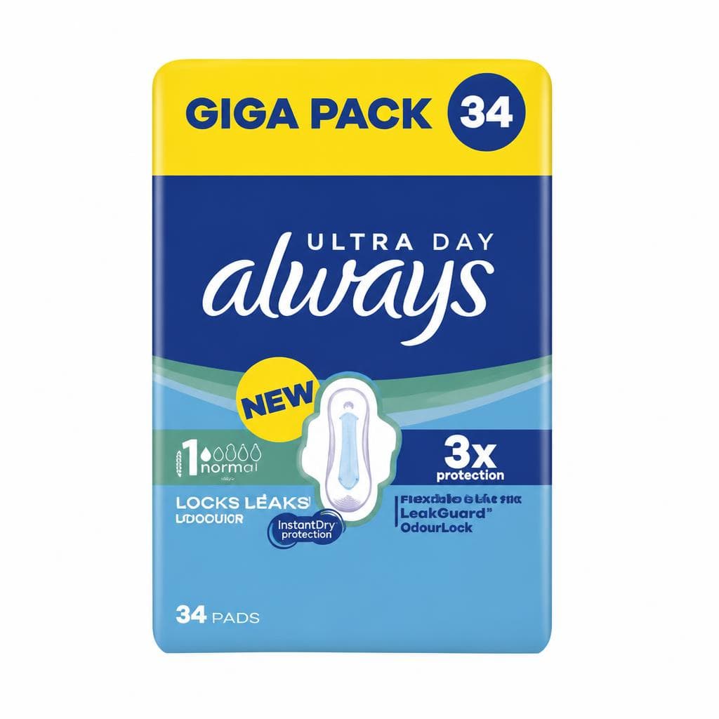 Always Giga Pack higienski vložki normal s krilci 34 kosov Akcija v trgovini Mueller