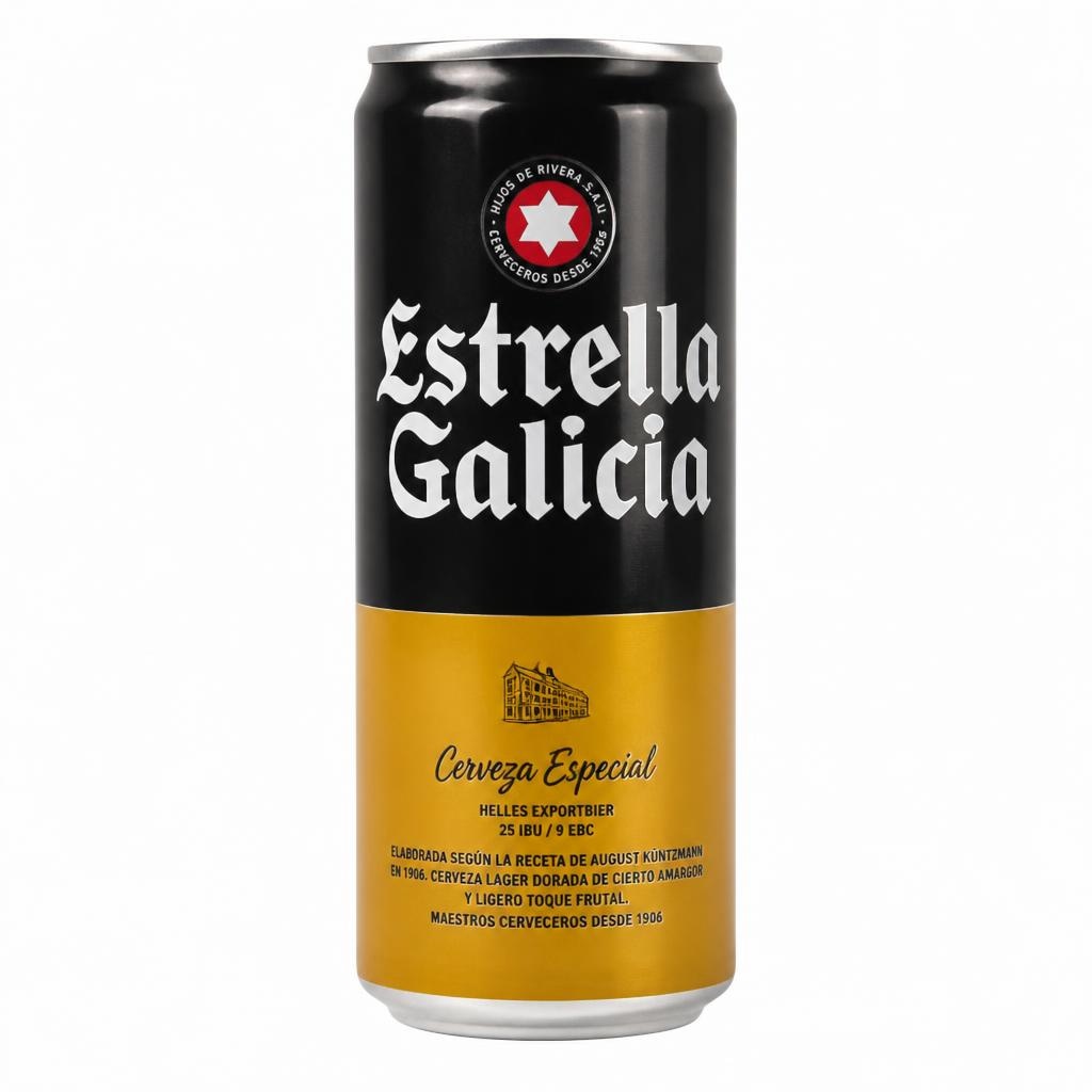 Estrella Galicia svetlo pivo 0,33 l Akcija v trgovini E.Leclerc
