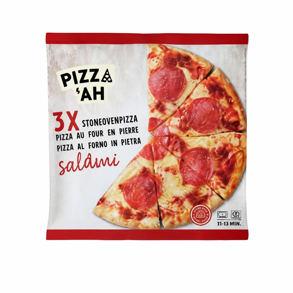 Pizz'ah pica s salamo 3 x 350 g Akcija v trgovini Hofer