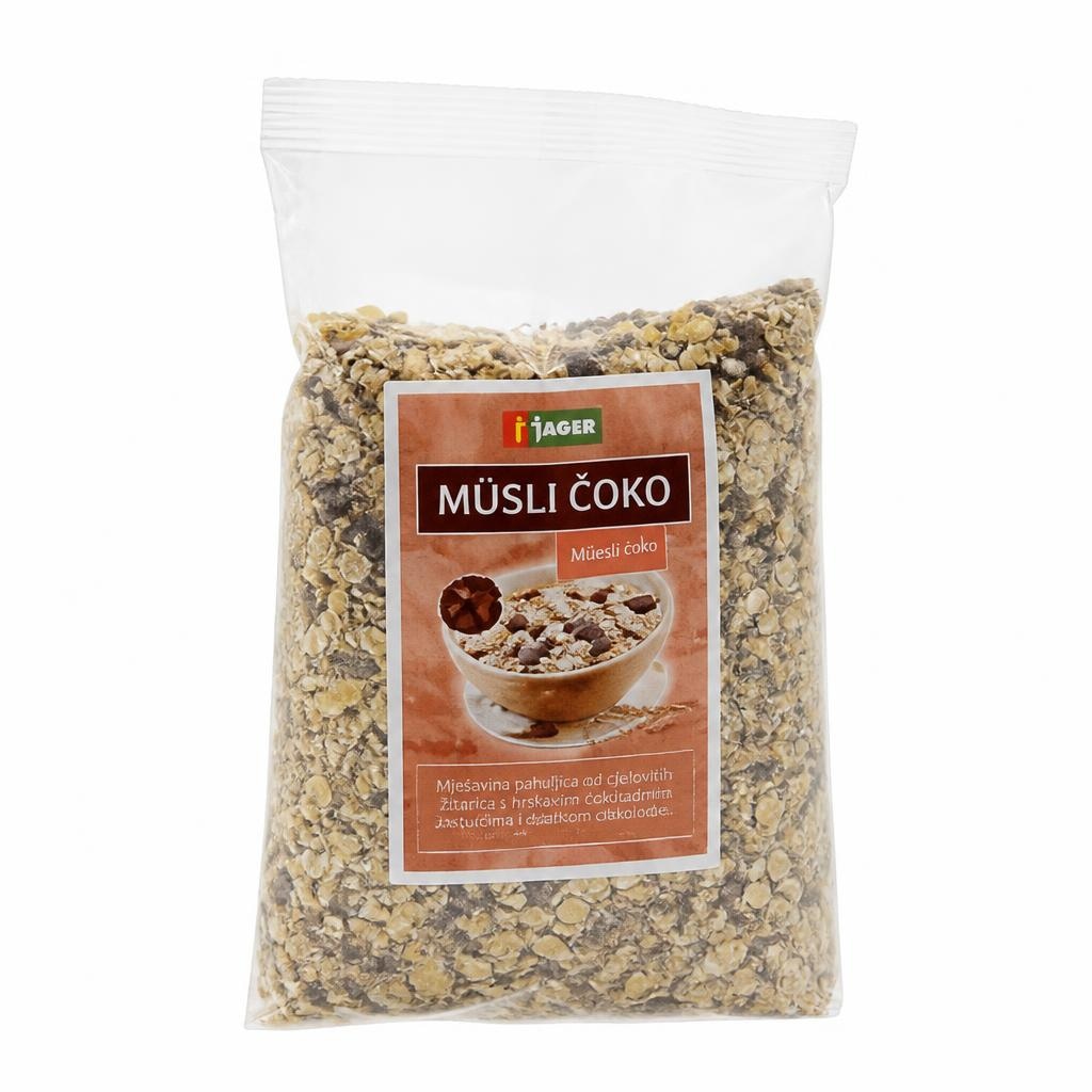 Jager müsli čoko 750 g Akcija v trgovini Jager