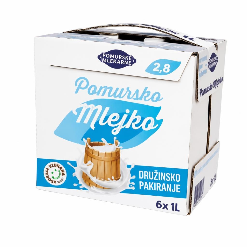 Pomursko mlejko 6 l Pomurske Mlekarne Akcija v trgovini E.Leclerc