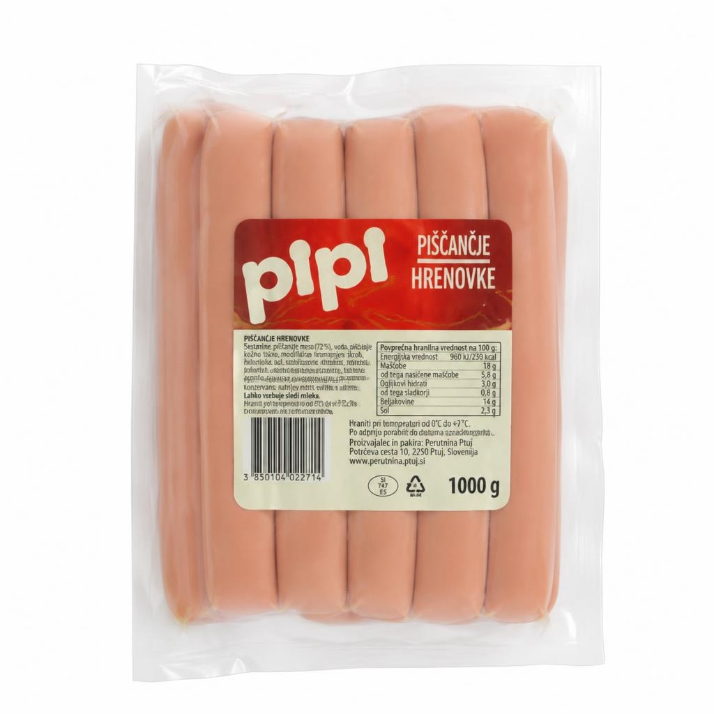 Piščančje hrenovke Pipi 1000 g Panvita Akcija v trgovini Jager