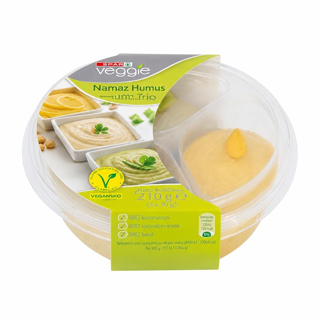 Spar Veggie Namaz Humus Trio 210 g - Akcija v trgovini Spar
