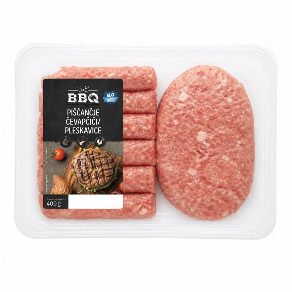 BBQ piščančji čevapčiči/pleskavice 400 g Akcija v trgovini Hofer