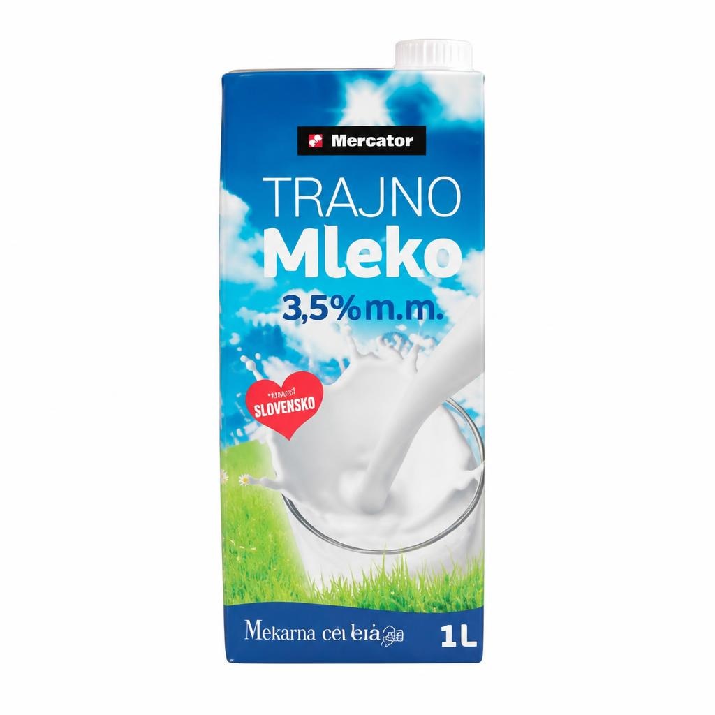 Trajno mleko Mercator 1l - Akcija v trgovini Mercator