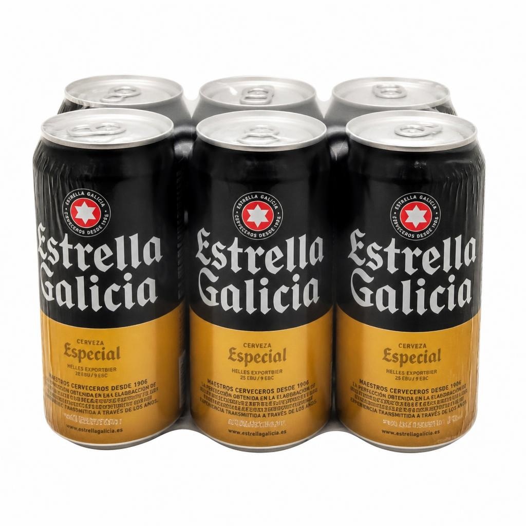 Svetlo pivo Estrella Galicia 6x 0,33 l Akcija v trgovini E.Leclerc
