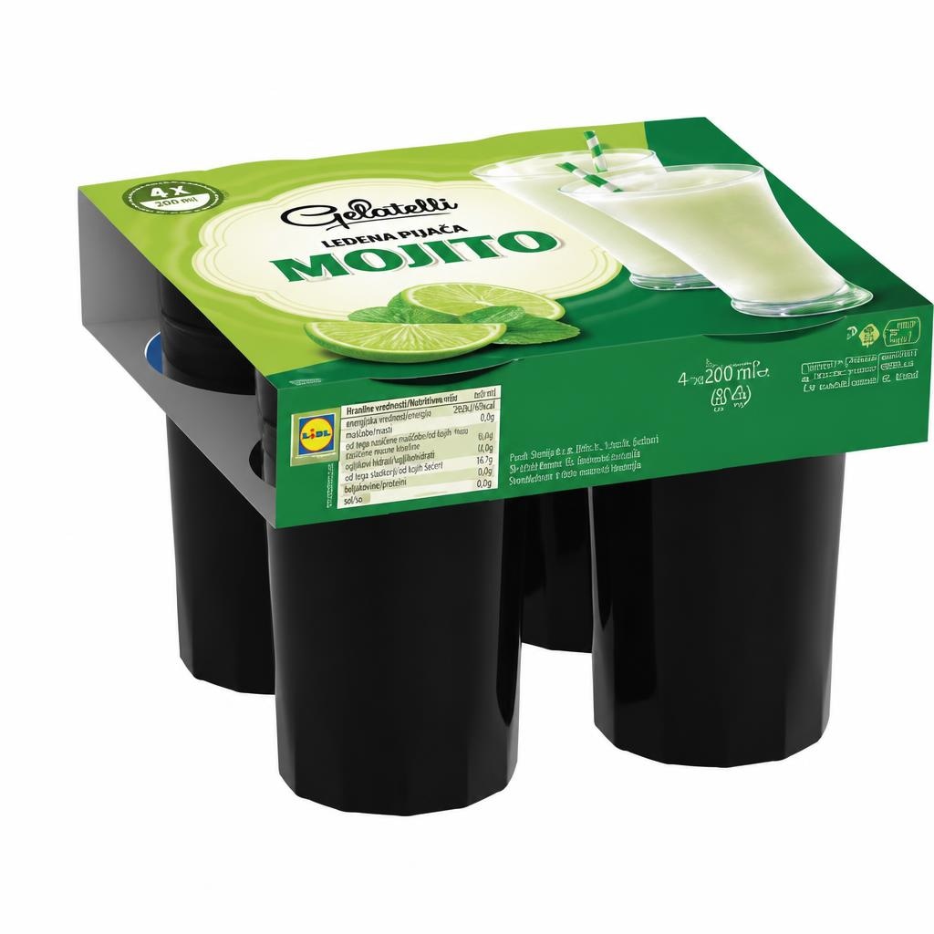 Gelatelli Ledena pijača Mojito 4 x 200 ml - Akcija v trgovini Lidl