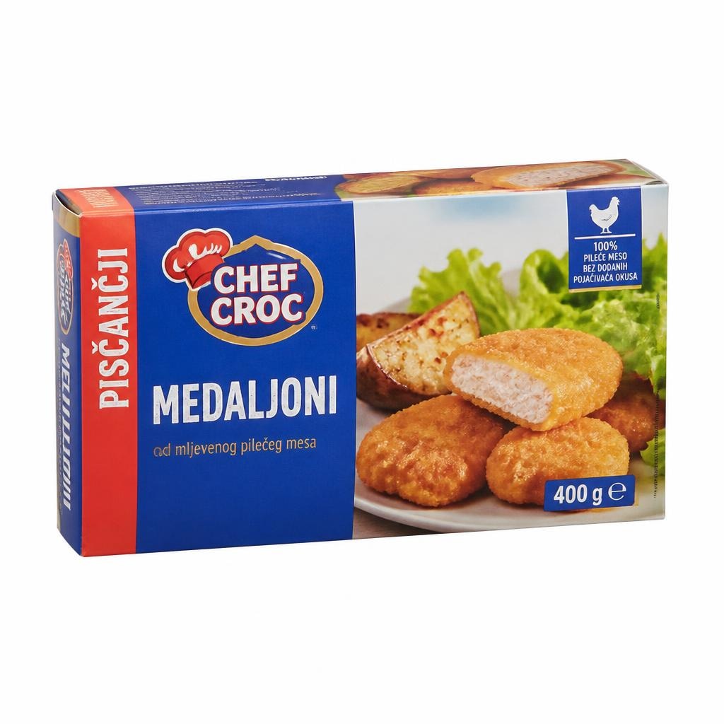 Piščančji medaljoni Chef Croc 400 g Akcija v trgovini E.Leclerc