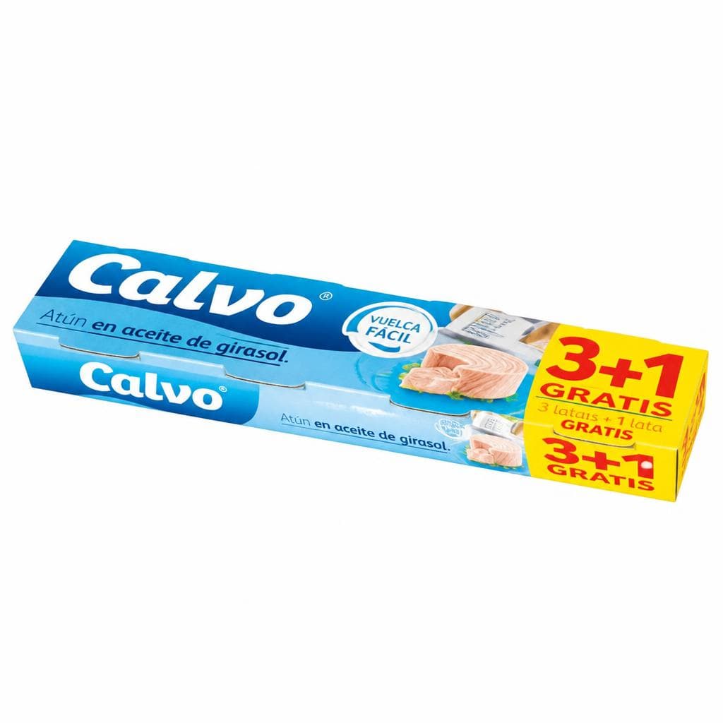 Tunina v sončničnem olju Calvo 4x 65 g Akcija v trgovini E.Leclerc