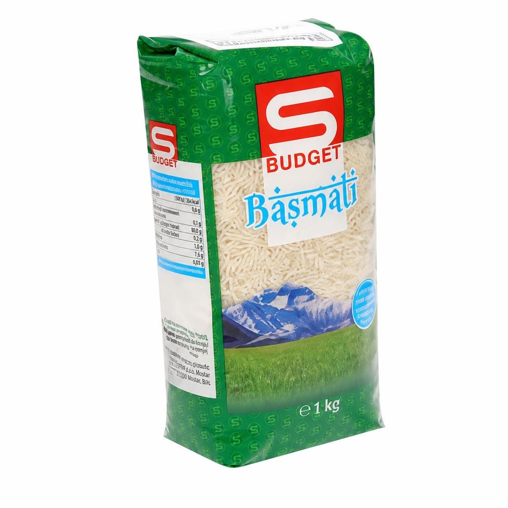 S Budget basmati riž 1 kg Akcija v trgovini Spar