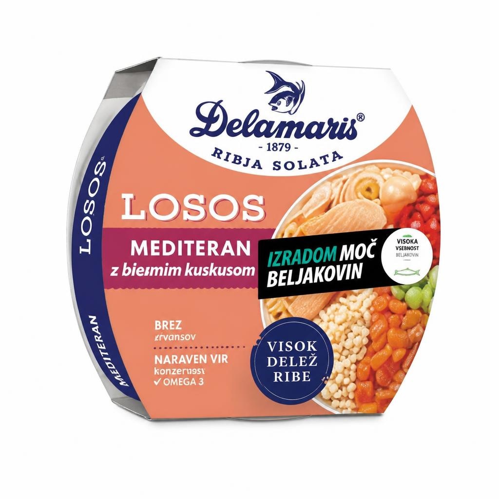DELAMARIS Ribja solata Losos mediteran 170 g Akcija v trgovini Hofer