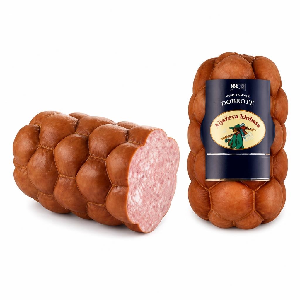 Aljaževa klobasa 1 kg DOBROTE Akcija v trgovini Tuš