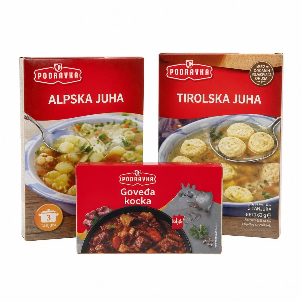 Izbrane juhe, jušne kocke ali jušne osnove Podravka Akcija v trgovini Mercator