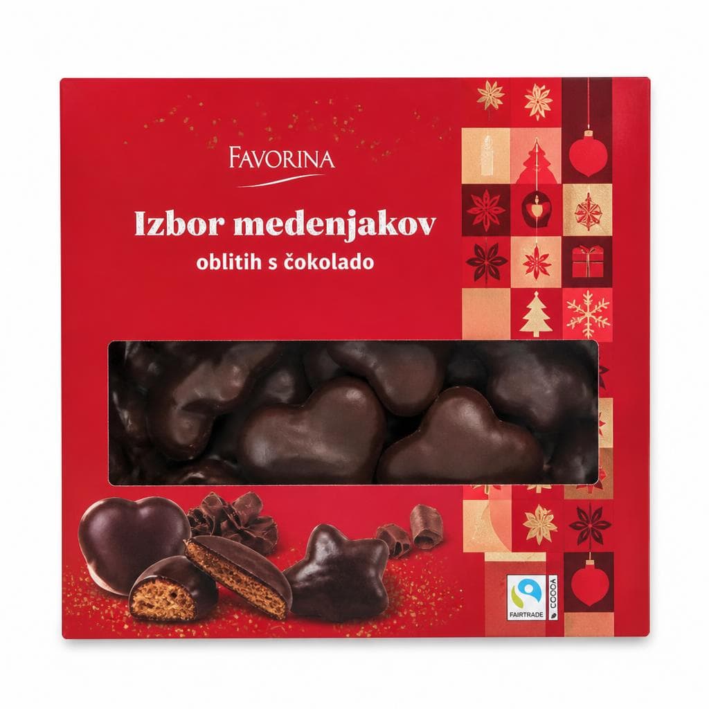 Favorina izbor medenjakov oblitih s čokolado 500 g Akcija v trgovini Lidl