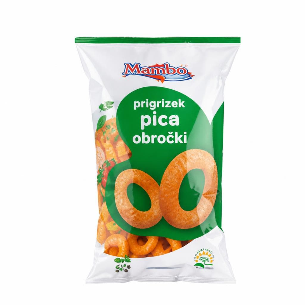 Mambo prigrizek pica obročki 120 g Akcija v trgovini Eurospin