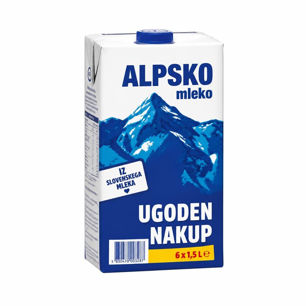 Alpsko mleko 6 l Akcija v trgovini E.Leclerc