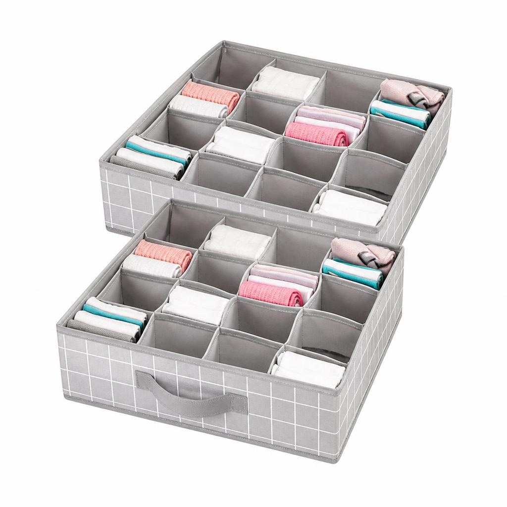 Komplet 2 organizatorjev za predalke s 16 prekatami 32 x 32 x 8 cm Akcija v trgovini Eurospin