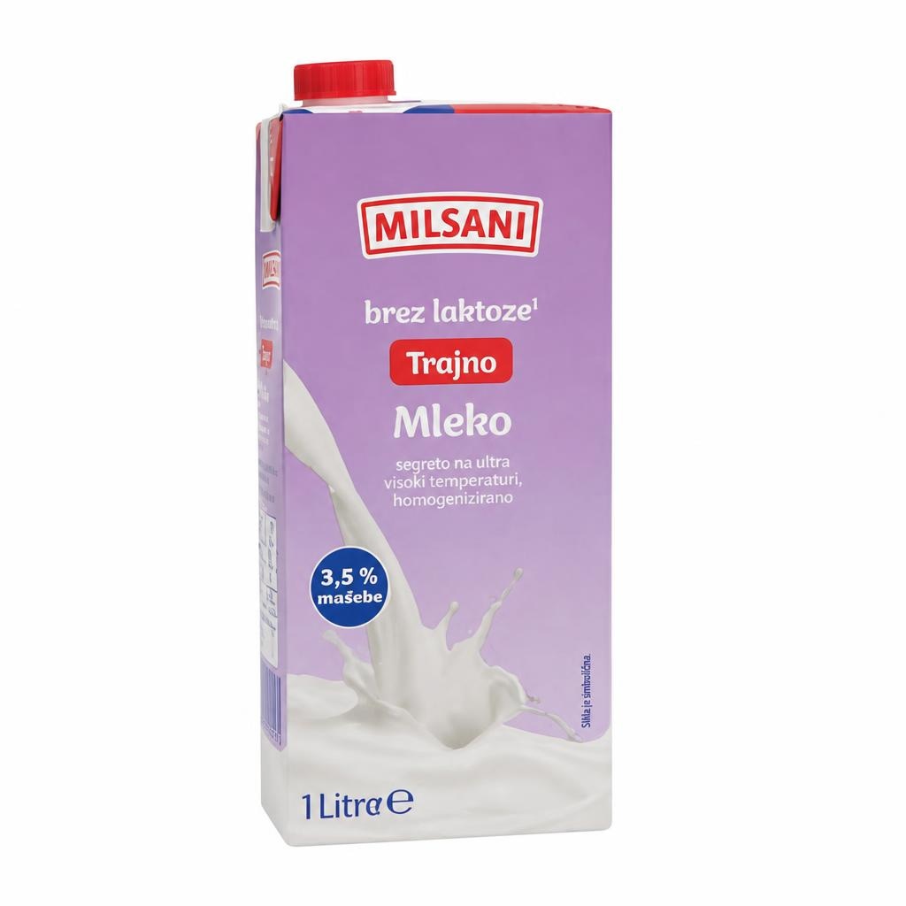 Milsani mleko brez laktoze 1 l Akcija v trgovini Hofer