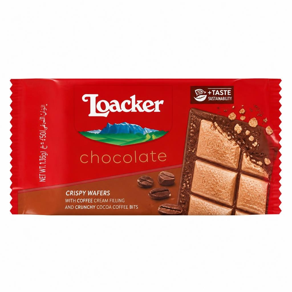 Loacker čokolada s kavo ter s hrustljavimi koščki 50 g Akcija v trgovini Kompas Shop