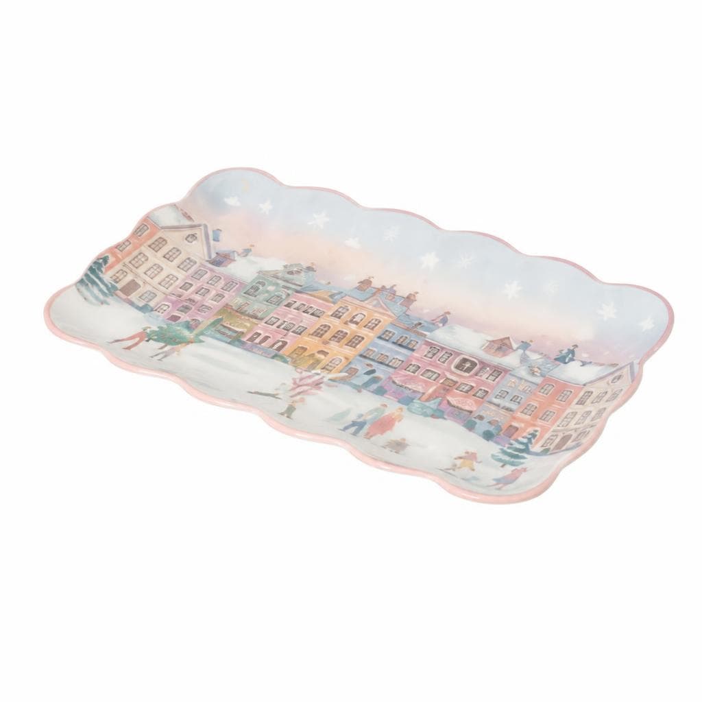 Pastelni servirni krožnik z motivom prazničnega 30 cm Akcija v trgovini Pepco