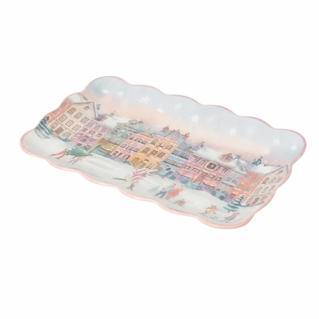 Pastelni servirni krožnik z motivom prazničnega 30 cm Akcija v trgovini Pepco
