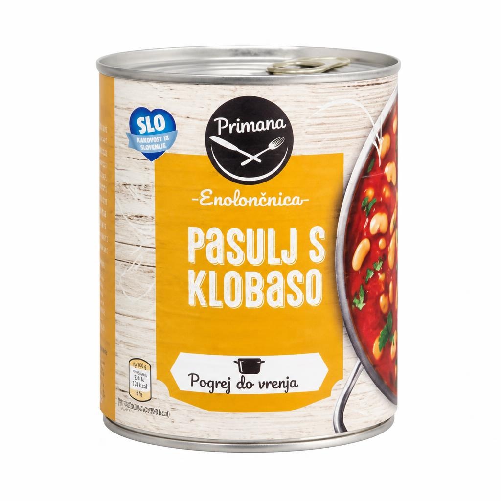 Primana Pasulj s klobaso 830 g - Akcija v trgovini Hofer