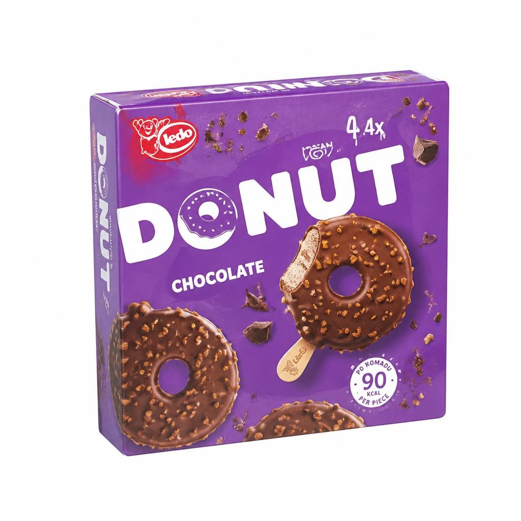 Sladoled na palčki Donut 4x 62 ml - Akcija v trgovini E.Leclerc