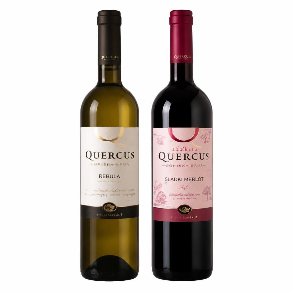 Rebula Quercus / Sladki Merlot Quercus 0,75 l Akcija v trgovini Mercator