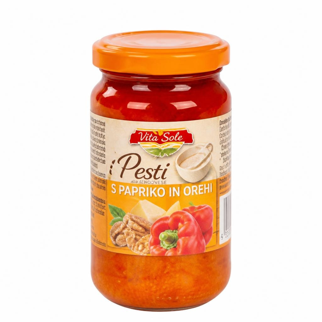 Vita Sole pesto s papriko in orehi 190 g Akcija v trgovini Eurospin