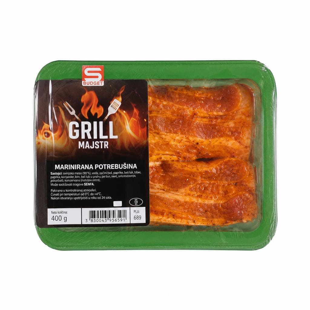 Grill Majstr marinirana potrebušina 400 g S Budget Akcija v trgovini Spar