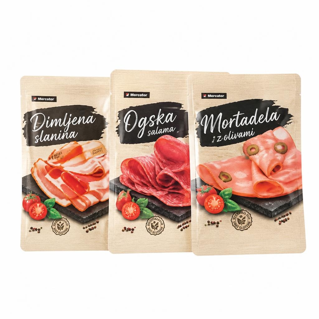 Mesni narezki Mercator več vrst in gramatur Akcija v trgovini Mercator