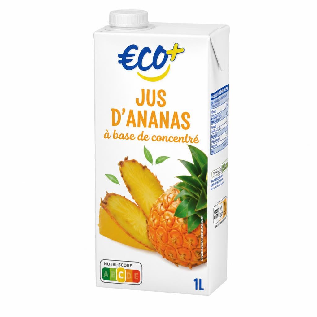 Eco+ ananasov sok 1 l Akcija v trgovini E.Leclerc