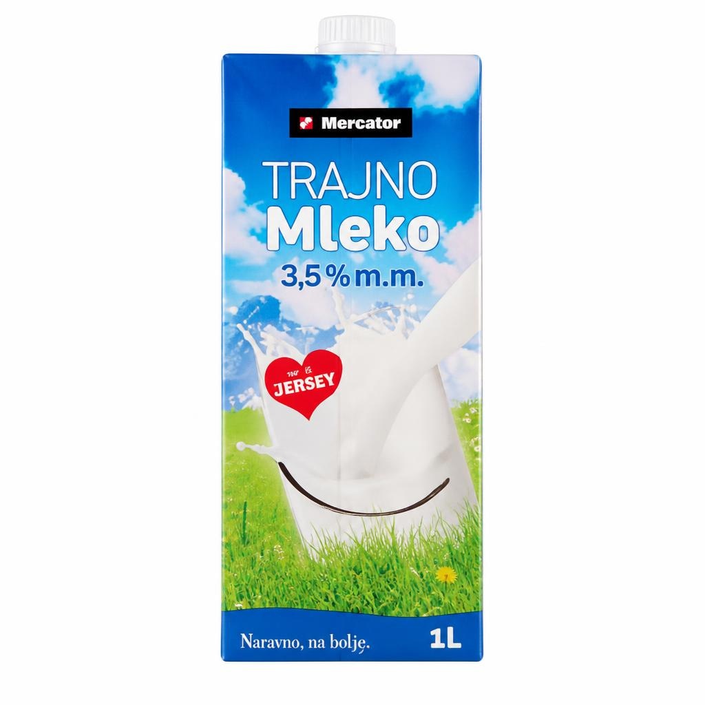 Trajno mleko Mercator 1 l Akcija v trgovini Mercator