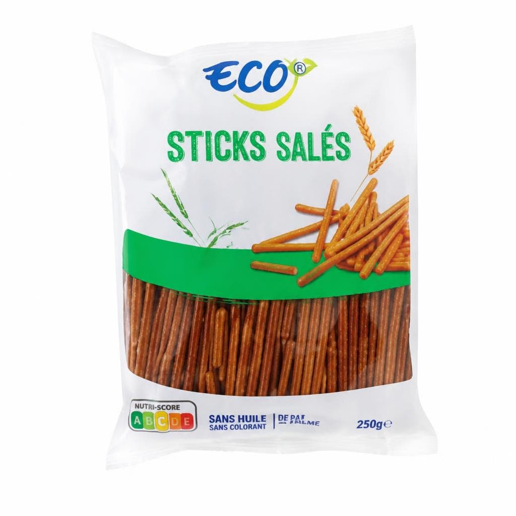 Slane palčke 250 g ECO+ Akcija v trgovini E.Leclerc