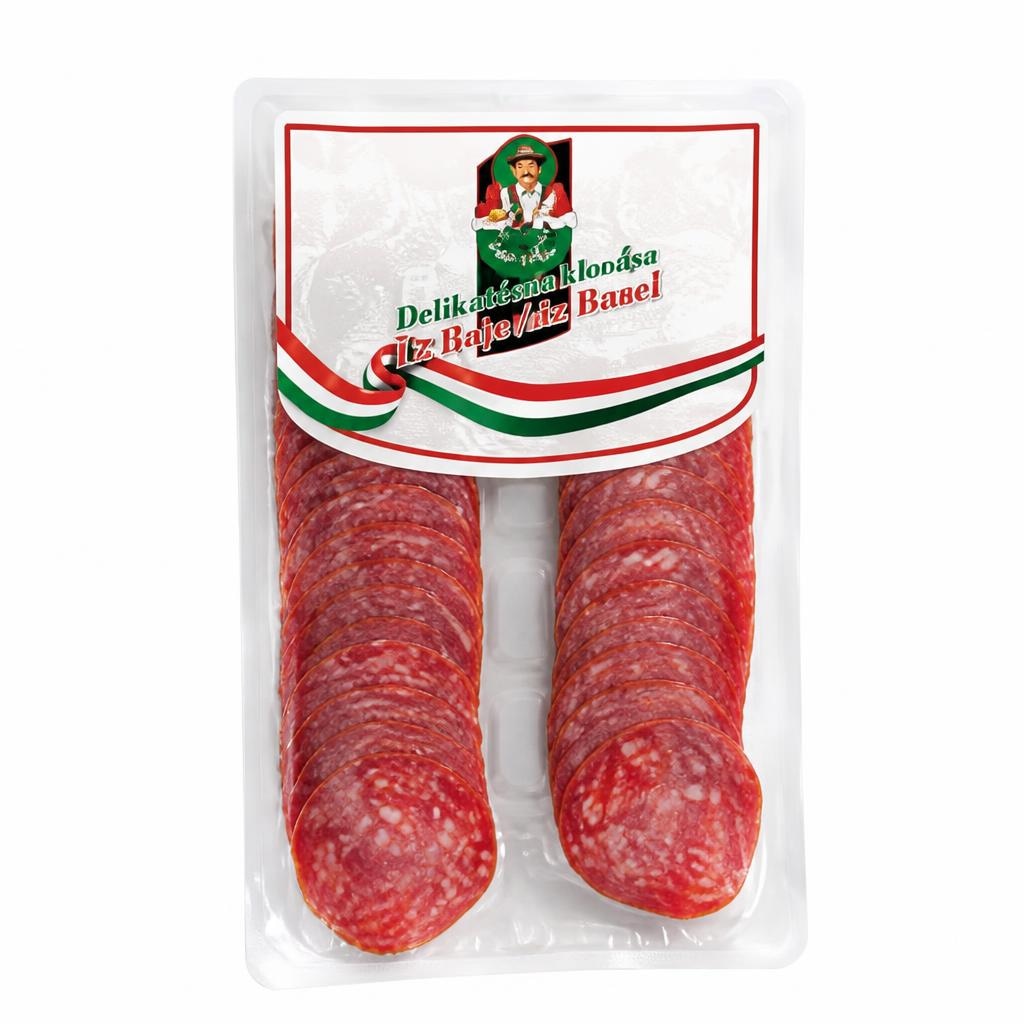 Delikatna klobasa iz Baje, rezine 80 g Akcija v trgovini Eurospin