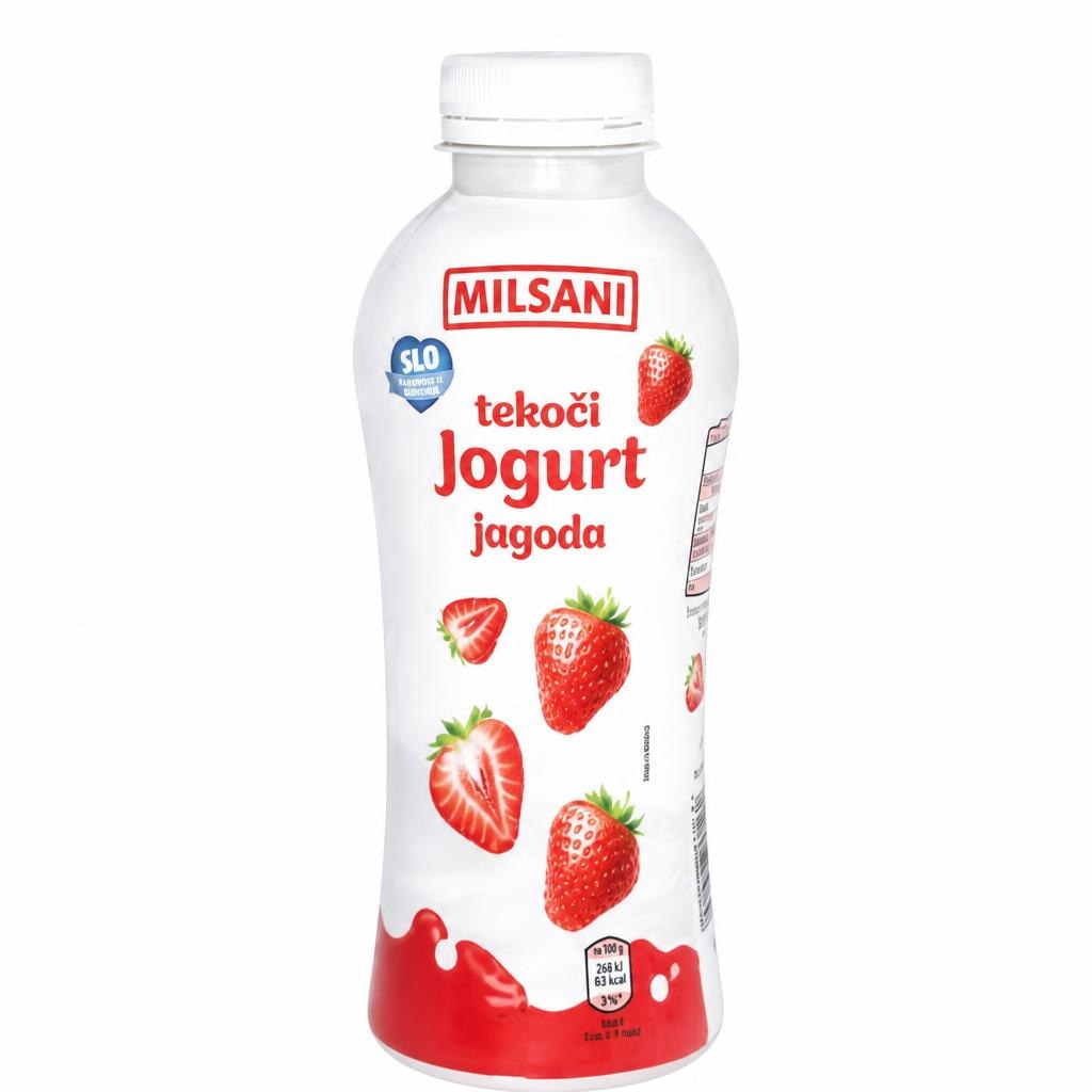 Milsani sadni tekoči jogurt jagoda 500 g Akcija v trgovini Hofer