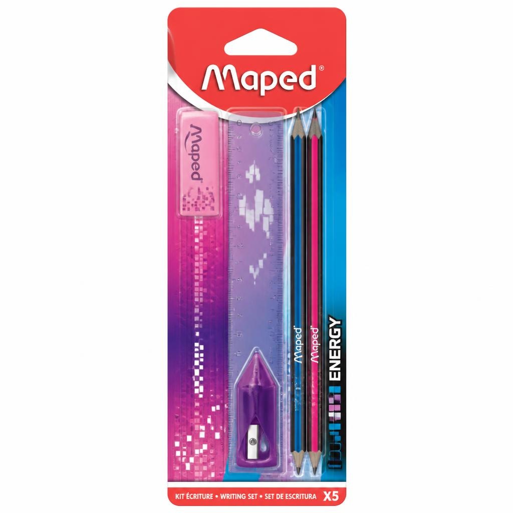 Pisalni komplet Energy Maped 5-delni Akcija v trgovini Tedi