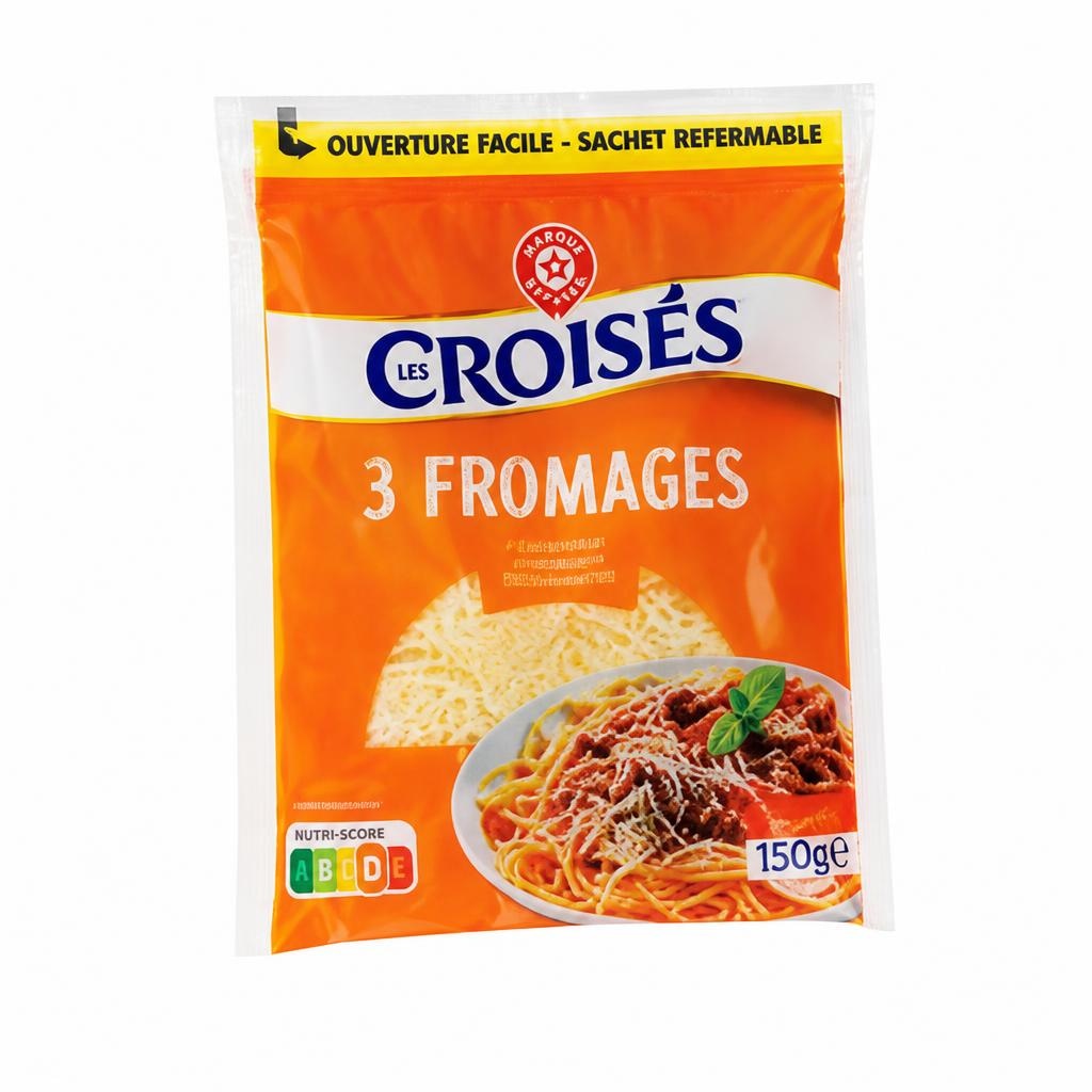 3 vrste ribanega sira 350 g Croisés Akcija v trgovini E.Leclerc
