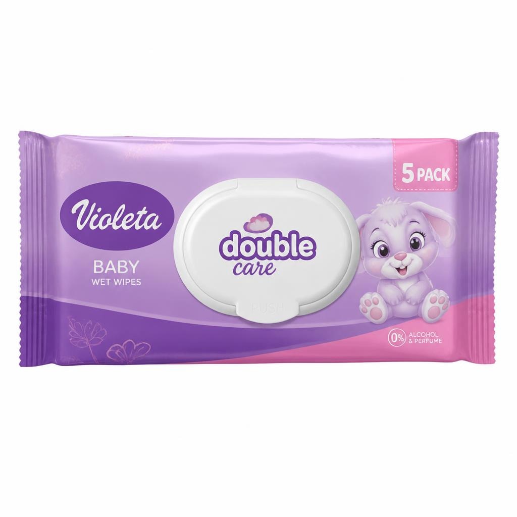 Otroški vlažni robčki Violeta 3x 56 kosov - Akcija v trgovini E.Leclerc