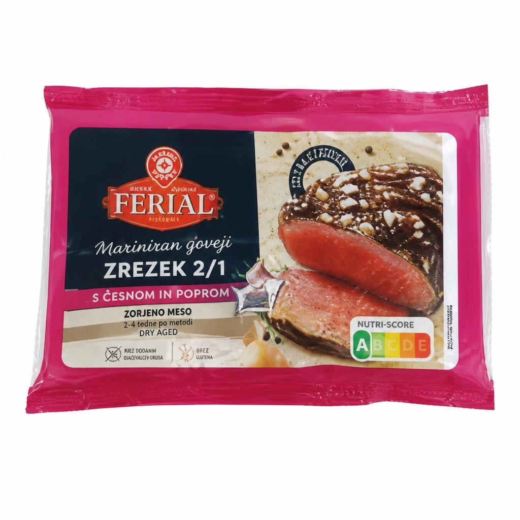 Ferial Mariniran goveji zrezek 240 g - Akcija v trgovini E.Leclerc