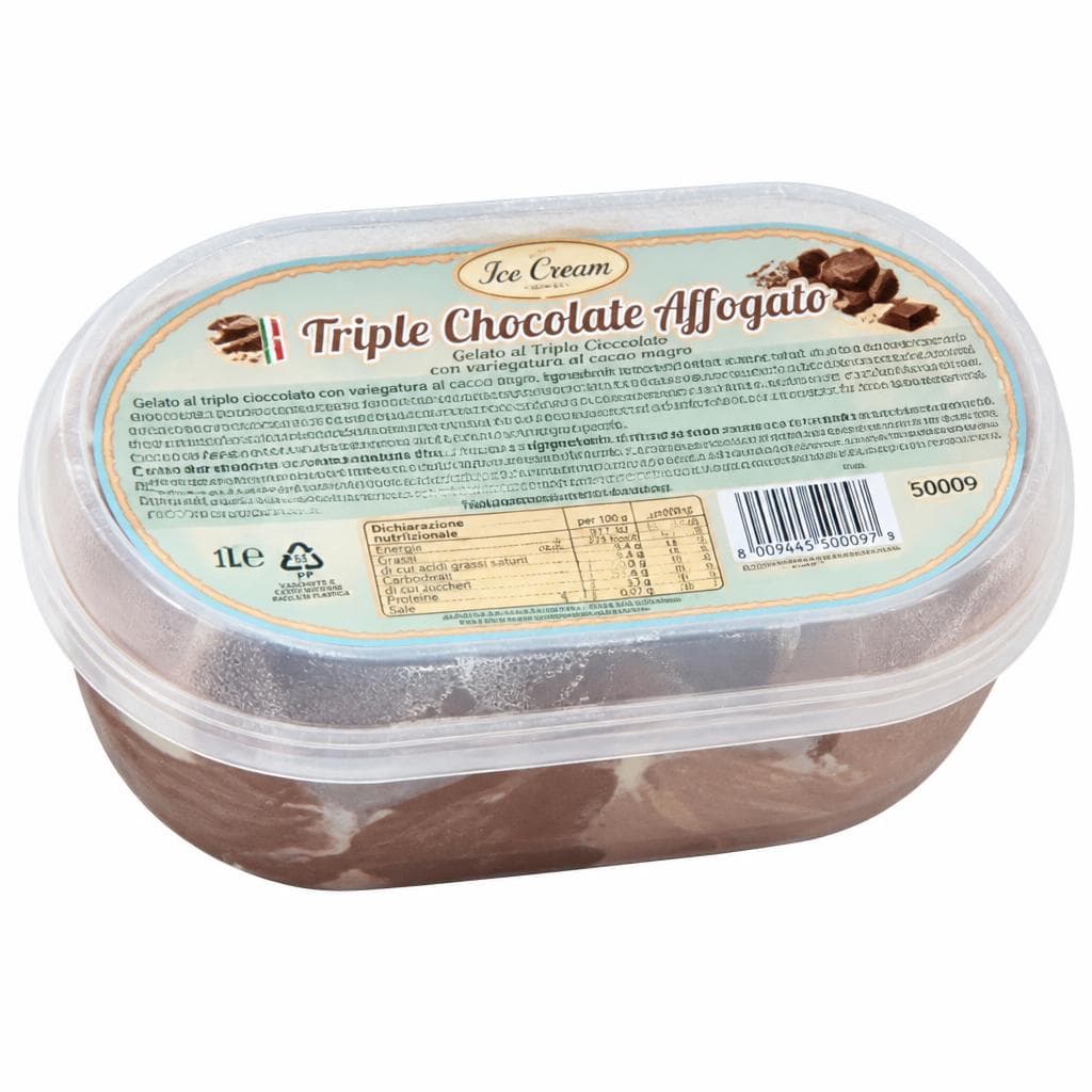 Ice Cream Triple Chocolate Affogato sladoled v banjici s prelivom 500 g Akcija v trgovini Eurospin